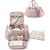 Marscamd Quilted Breast Pump Bag Compatible with Spectra S1 and S2, Pumping Bag with Cooler Compartment and a Drying Mat, Pink