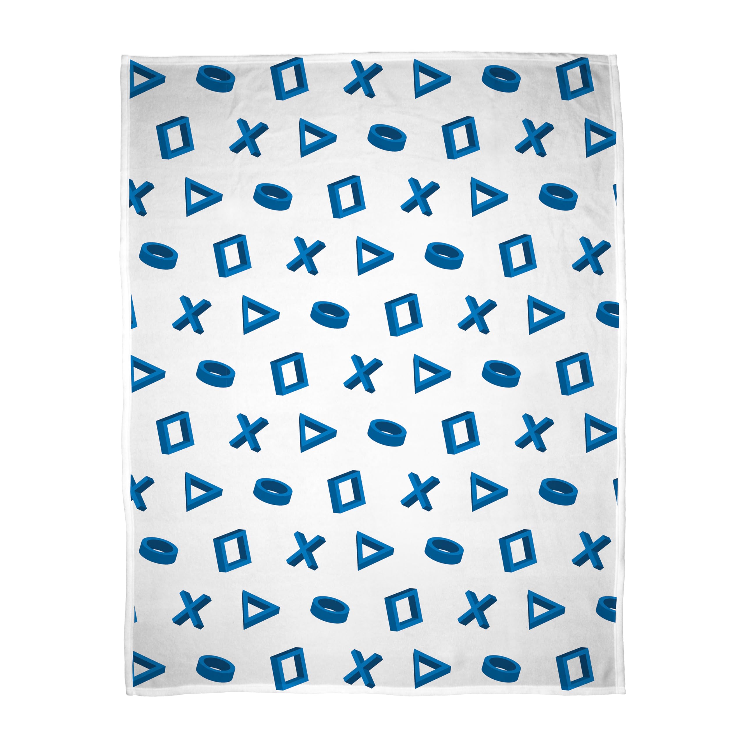 Play Station Officially Licensed Fleece Blanket | White and Blue Controller Design Super Soft Warm Throw | Perfect For Teen Gaming Bedrooms, Camping & Sleepovers | Size 100x150cm