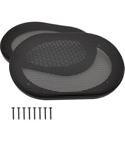 thumbnail image 2 of Uxcell 2-Pack 6x9 Speaker Grill Covers - Oval Woofer Protector Mesh Guards Black 2 of 9