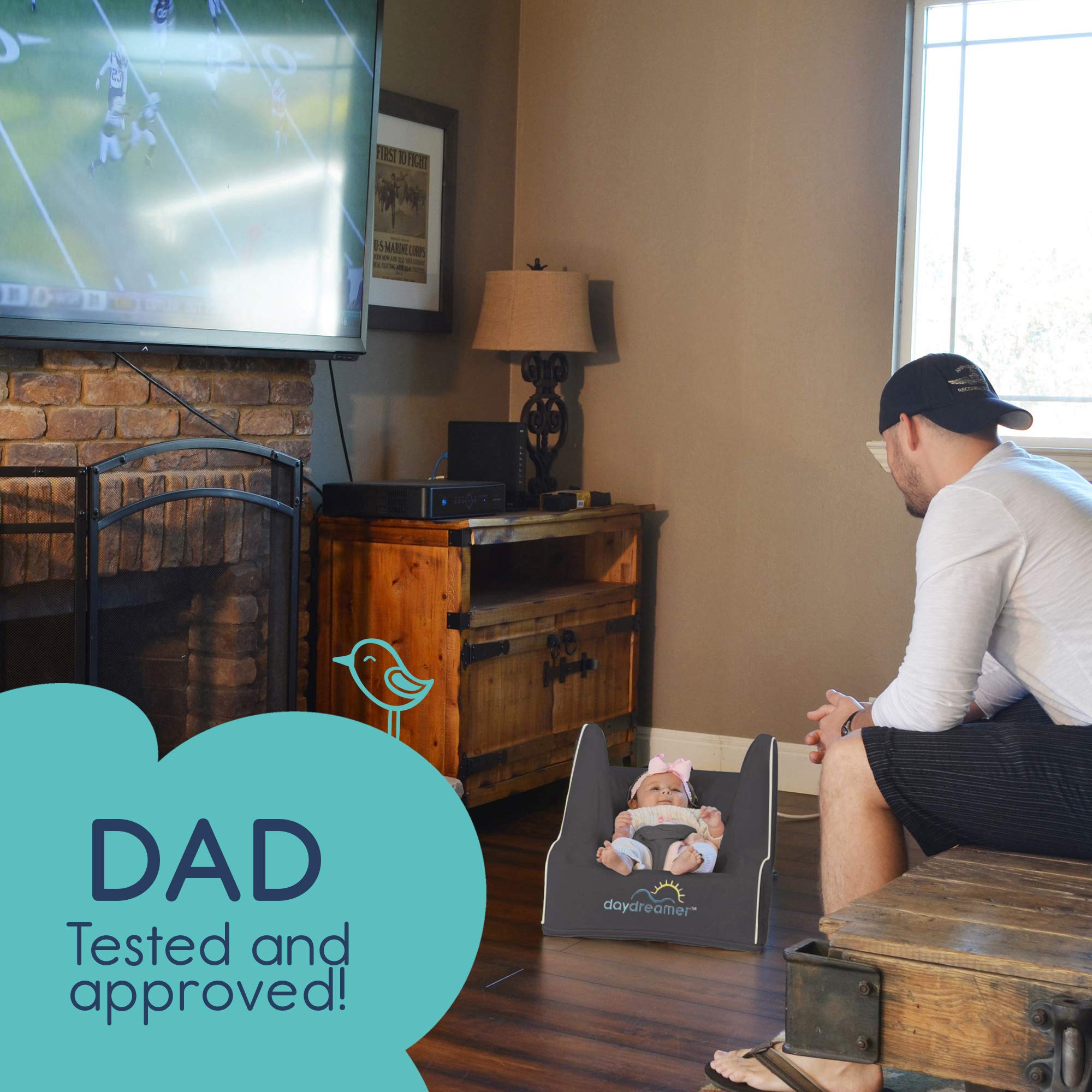 hiccapop Day Dreamer Baby Seat Lounger for Infants, Charcoal Gray Buy