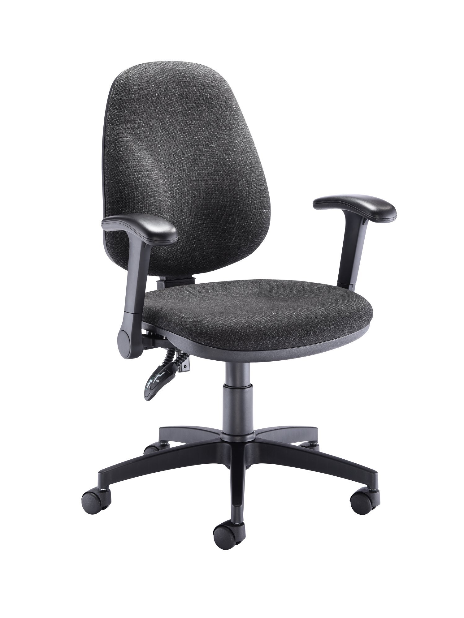 Office Hippo Mid Back Desk Chair, Ergonomic Home & Office Chair With Height Adjustable Seat & Flip Up Arms, Lumbar Support For Comfort, Computer Chair For Daily Use - Charcoal Grey