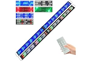 KZKR Upgraded Aquarium Light Multi-Color Remote Control 72-84 inch LED Hood Lamp for Freshwater Marine Plant Fish Tank Light Decorations
