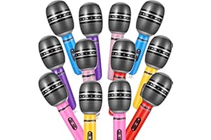 12pcs Inflatable Microphone Toys Microphones Prop Play Microphone for Kids Fake Inflatable Microphone for Party