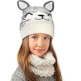 Catalonia Kids Knit Hats, Warm Toddler Winter Hats, Cute Beanies Hat Cap for Boys Girls Aged 6-10, Gifts Idea For Christmas
