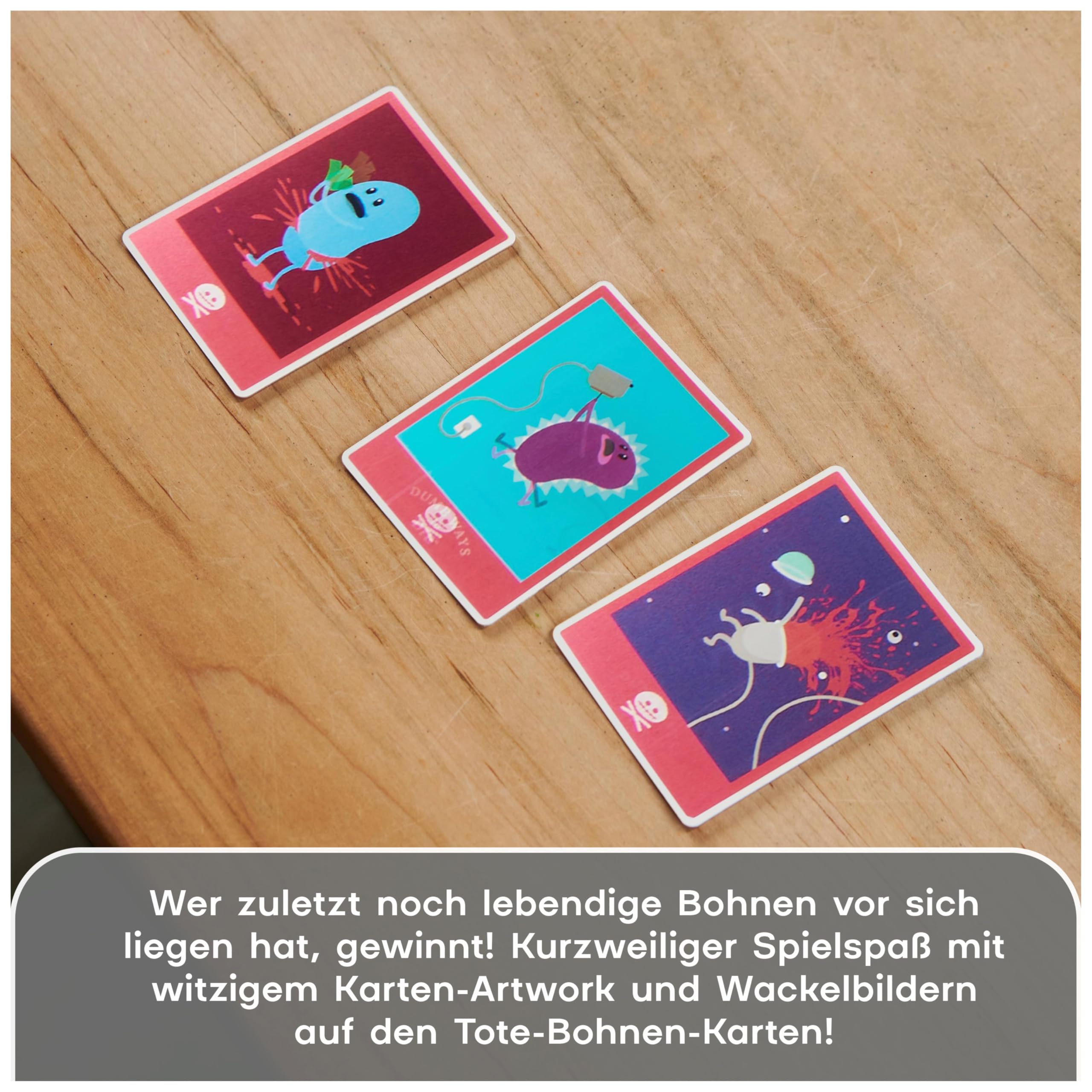 Spin Master Games Dumb Ways to Die, rasant-gemeines Kartenspiel, bei dem es ums Überleben der eigenen Bohnen geht, witziges Karten-Artwork mit Wackelbildern, 2-5 Spieler ab 12 Jahren, deutsche Ausgabe 5