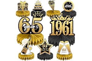 65th Birthday Decorations Set, 1961 Table Toppers for Women Men Birthday Party Supplies, Happy 65 Year Old Table Decoration f
