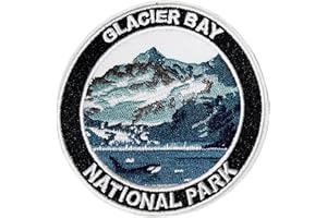 ARES DESIGNS Glacier Bay National Park Patch Embroidered Iron-on/Sew-on Decorative Embroidery Applique Clothing Vest Jacket Premium Stitching Nature Wild Animals Forest Trees Hiking Trail Souvenir Badge Whales