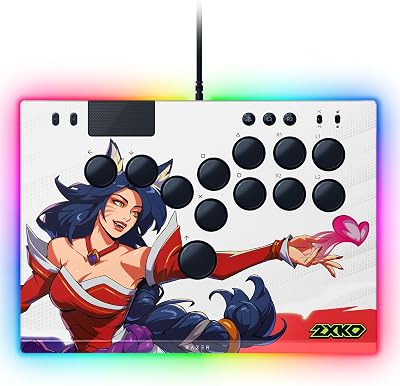 Kitsune 2XKO Edition - Mando arcade óptico con todos los botones para PS5 y PC - diseño con 4 botones de movimiento precisos - interruptores ópticos lineales planos | 2XKO