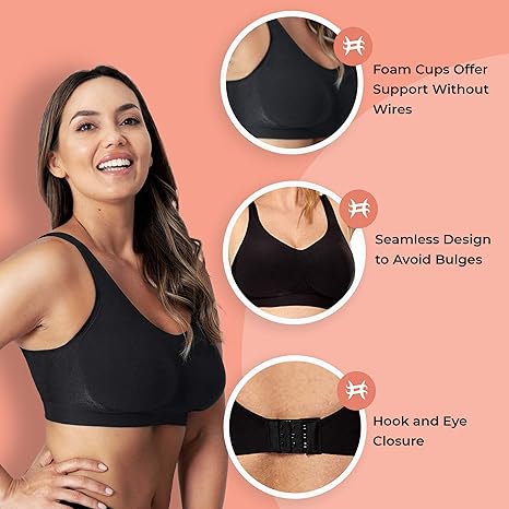 Shapermint Compression Wirefree High Support Bra For Women Small To Plus Size Everyday Wear Exercise And Offers Back Support Amazon Ca Clothing Accessories