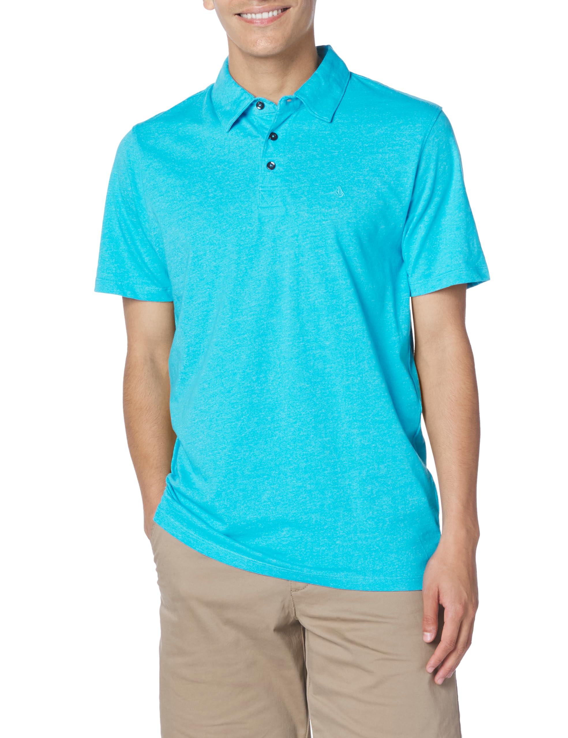 Volcom Men's Wowzer Modern Fit Cotton Polo Shirt Clearwater Small Image Volcom Men's Wowzer Modern Fit Cotton Polo Shirt Clearwater Small Image