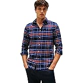 Tommy Hilfiger Mens Long Sleeve Oxford Shirts in Regular Fit, Men's Button Down Shirts, Also Available in Big and Tall