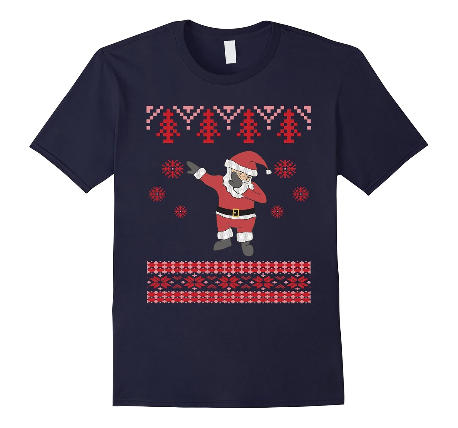 UGLY CHRISTMAS SWEATER T SHIRT DABBING SANTA 2017-ANZ