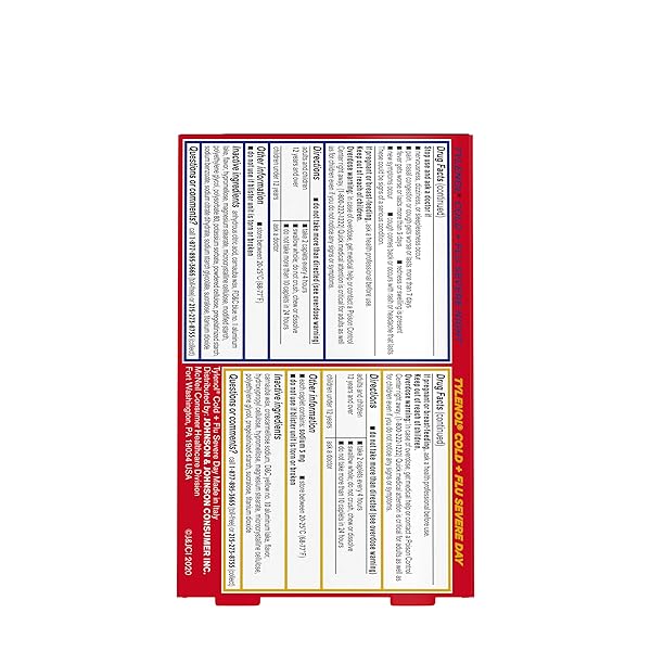 TYLENOL COLD + FLU SEVERE DAY & NIGHT CAPLETS COMBO PACK FOR MULTI-SYMPTOM COLD & FLU SYMPTOM RELIEF, COUGH, SORE THROAT, AND HEADACHE RELIEF, ACETAMINOPHEN PAIN RELIEVER, 24 CT