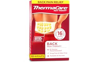 ThermaCare Advanced Back & Hip HeatWraps, Long-Lasting, Disposable Heat Therapy for Lower Back Pain, Muscle Soreness, & Herniated Discs, Drug-Free (L-XL, Pack of 10)