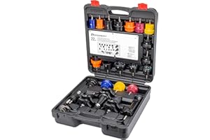 Powerbuilt 22 Piece Cooling System Pressure Tool Kit, Service and Leak Detection for Cars and Trucks, Coolant Adapters, Stora