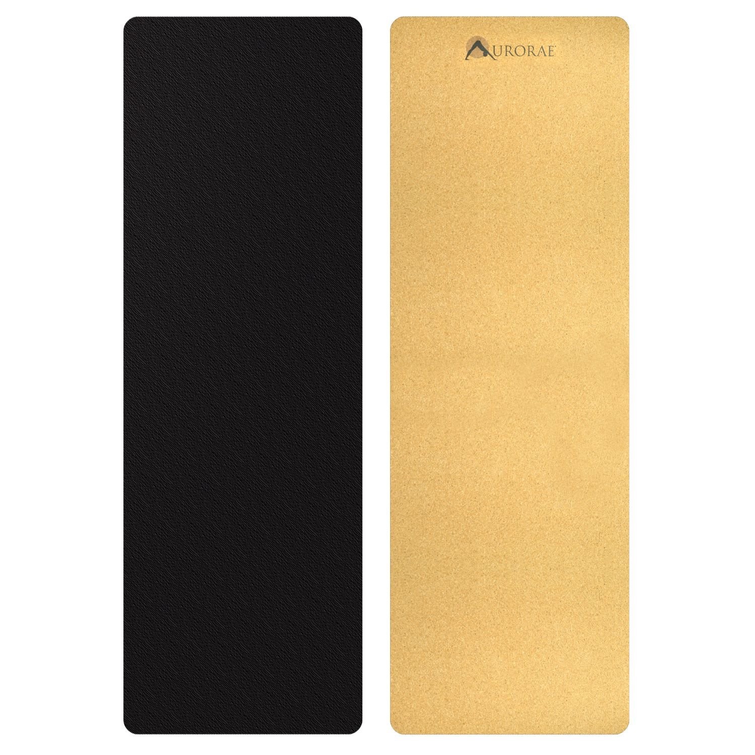 Aurorae PRO Natural Cork/Rubber Yoga Mat, Slip Free,Sustainable, Safe Non-Toxic, Free of PVC, TPE, Chemicals/Plastics. Biodegradable and Recyclable, Anti Static, Breathable, 73" x 24 1/2" x 5mm Thick.