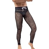 WINTOFW Men's Mesh See Through Pajama Breathable Long Pants Sleep Lounge Nightwear Homewear Bottoms