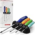 PB Swiss Tools Phillips Screwdriver Set PB 8242.RB | 100% Swiss Made | 4-piece Colored SwissGrip Screwdriver Set Size PH 0/1/2/3, including practical Wall Mount