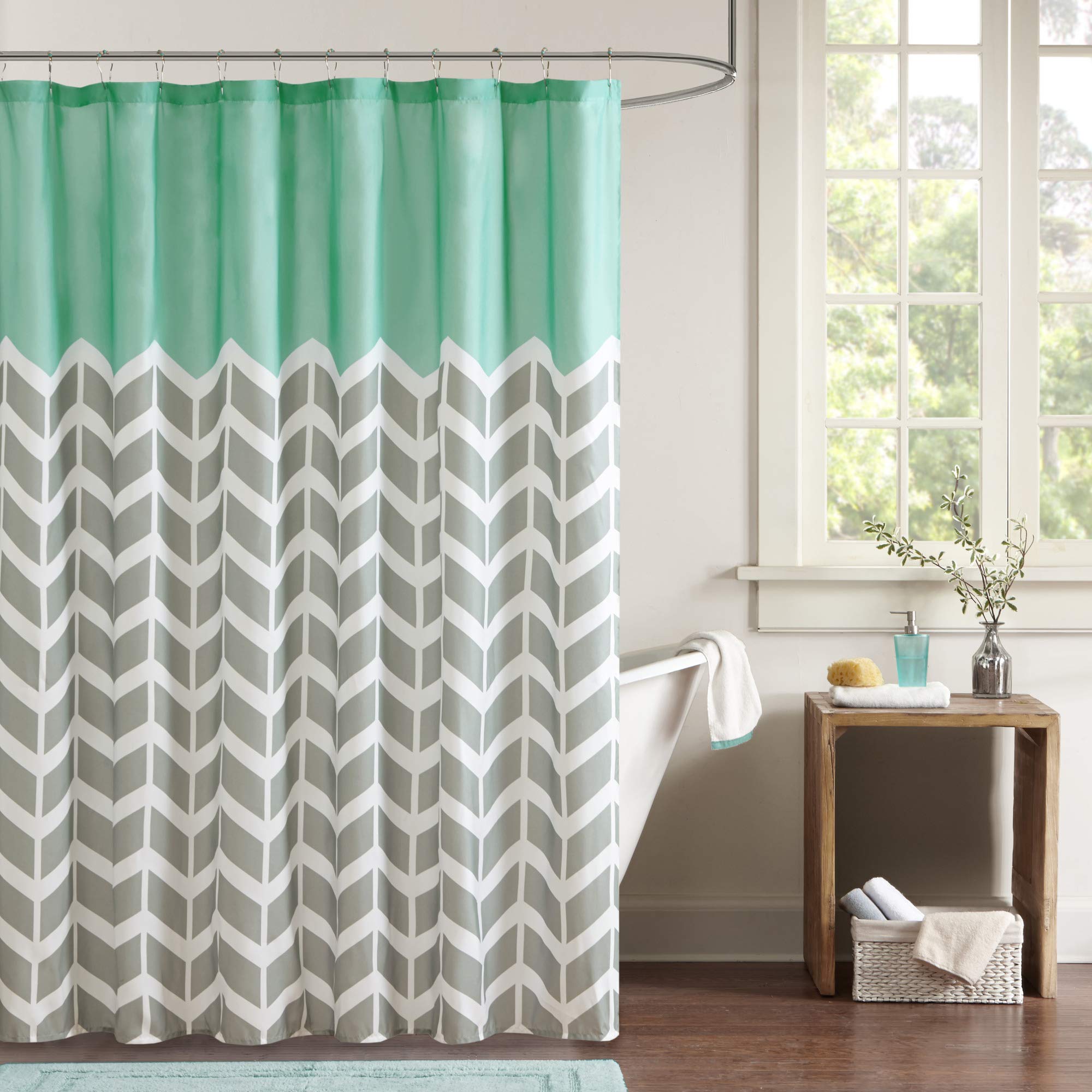 Intelligent Design Nadia Shower Curtain 72x72 Teal