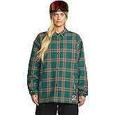 Volcom Women's Hooded Flannel Snowboard Ski Winter Hooded Shirt Jacket