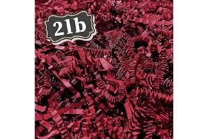 ZEBMOON 2 LB Dark Red Crinkle Cut Paper Shred Filler Great for Gift Wrapping, Basket Filling, Birthday, Wedding, Halloween, Thanksgiving, Christmas Day, New Year Party Decorations Filling Supplies