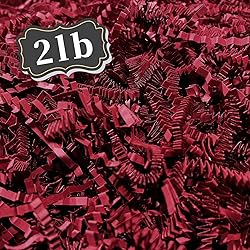 ZEBMOON 2 LB Dark Red Crinkle Cut Paper Shred