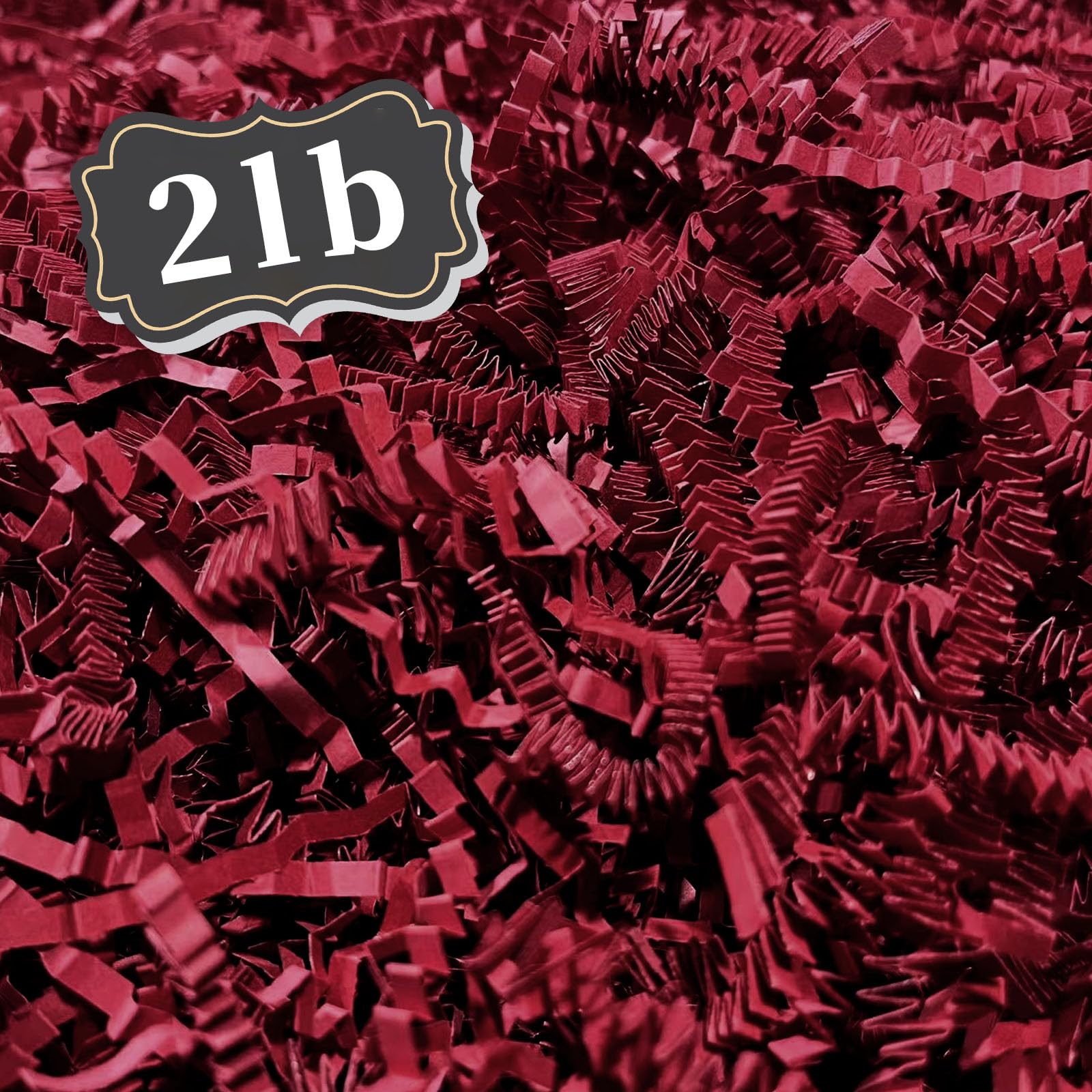 ZEBMOON 2 LB Dark Red Crinkle Cut Paper Shred