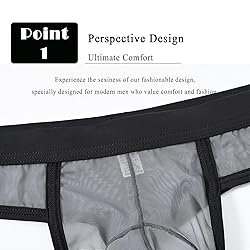 ZAIGGUT Mens Thongs Sexy Underwear See Through G