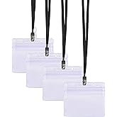 SEE-IT! 330 pcs Make 110 Name Tag Holders with Lanyards and White Insert Cards, Quick Load No Zipper Badge Protector ID Holder Heavy Duty Reusable Business School Church Conference