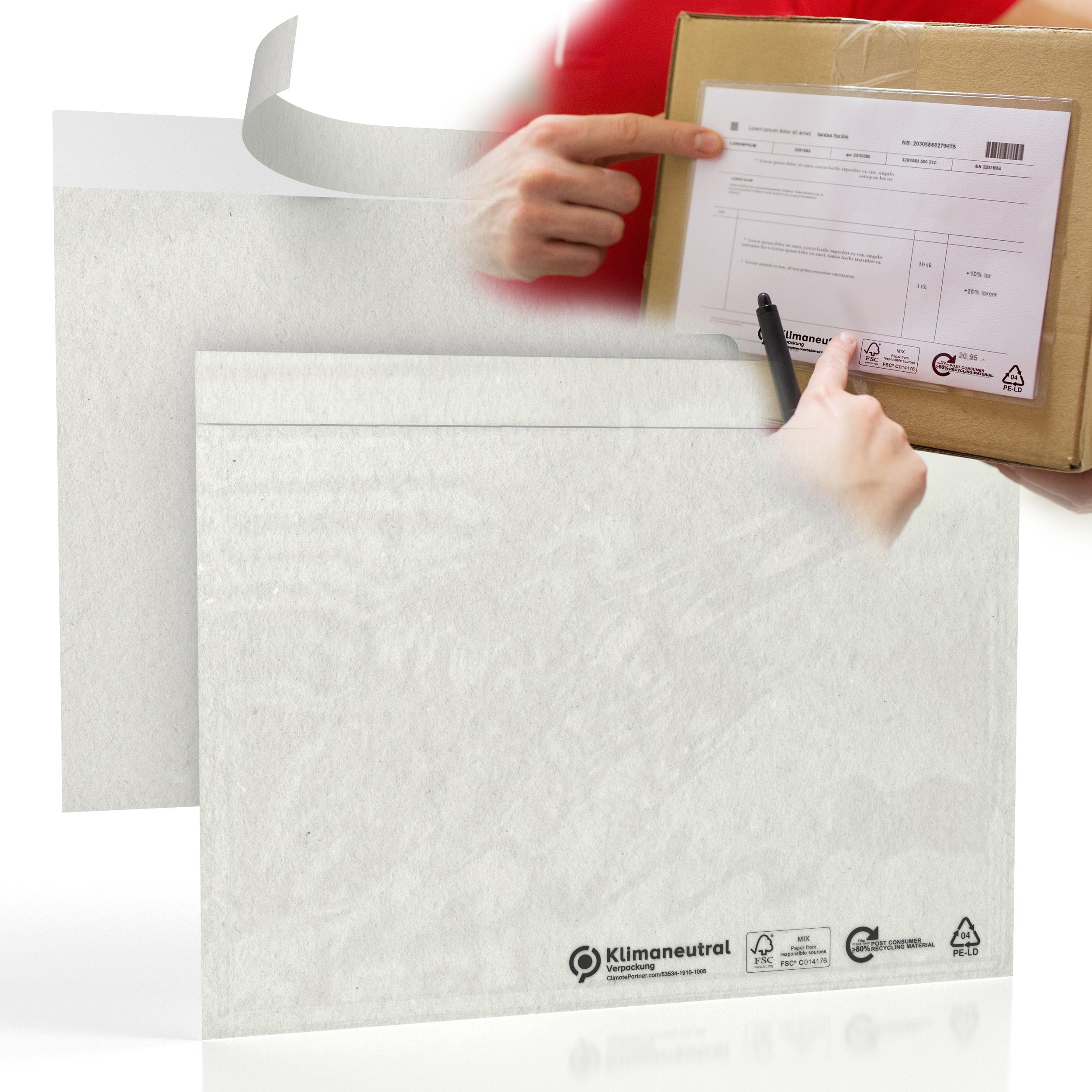 umschlag-discount Transparent foil mailing bags for delivery notes, invoices, return notes etc. Pack of 250 self-adhesive delivery note bags measuring 240 x 180 mm (DIN C5)