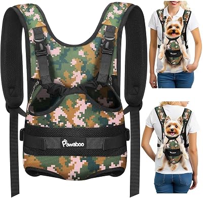 Pawaboo Pet Carrier Backpack Front Legs Out Small Dogs Cats Blue Medium