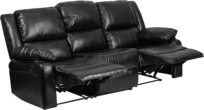Amazon Com Flash Furniture Harmony Series Black Leather Sofa With