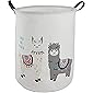 DUYIY Canvas Storage Basket with Handle Large Organizer Bins for Dirty Laundry Hamper Baby Toys Nursery Kids Clothes Gift Basket (Alpaca)