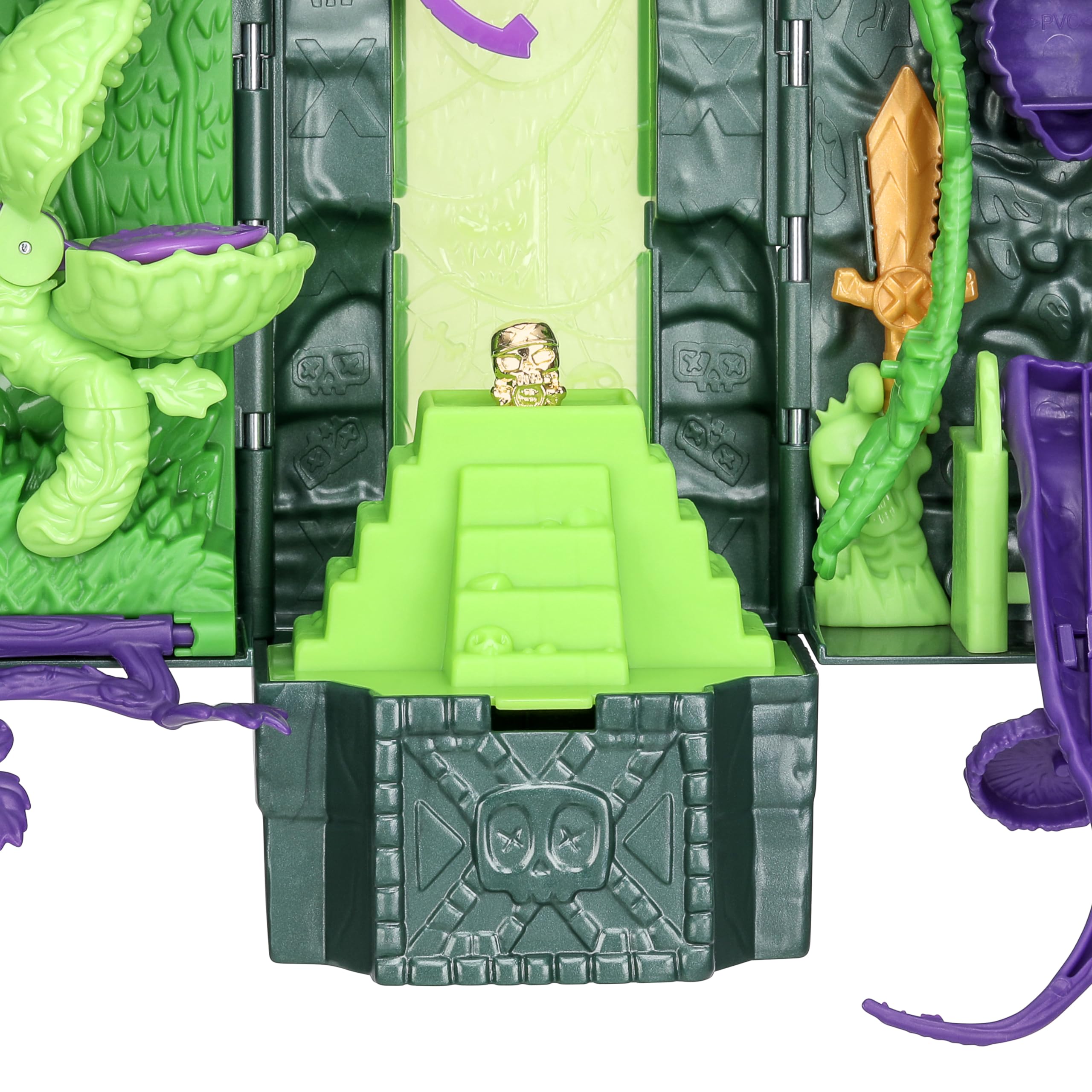 Treasure X Lost Lands Skull Island Swamp Tower Micro Playset, 15 Levels of Adventure. Survive The Traps and Discover 2 Micro Sized Action Figures. Will You Find Real Gold Dipped Treasure?