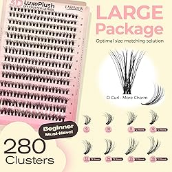 LASHVIEW Lash Clusters 3D 280pcs D Curl Lash