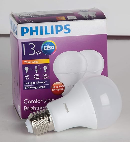 Philips LED Bulb 13100W E27 Warm White 2 Pack Amazon.ae