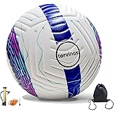 Torvinas Soccer Ball Size 5 with Pump, Waterproof PU Leather - Professional Training & Official Match Ball, Includes Inflation Needle & Net Storage Bag for Outdoor & Indoor Games