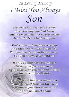 A Special Son On Your Birthday Memorial Graveside Poem Keepsake