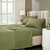 Superior 1200 Thread Count Cotton Blend Sheet Set, Deep Pocket Sheets, 1 Elastic Deep Pocket Fitted Sheet, 1 Flat Sheet, 2 Pillowcases, Cotton Rich Soft Daily Bedding, Sateen Weave, King, Sage