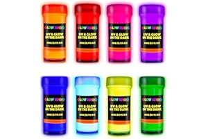 individuall Glow in The Dark Paint - Set of 8, 20 mL Reflective Acrylic Paints for Outdoor and Indoor Use on Canvas, Walls and Ornament Painting - Phosphorescent, Easter Egg Painting Decoration