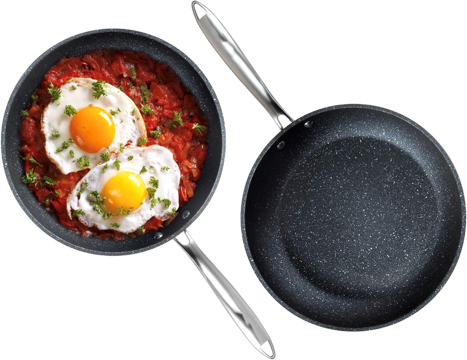 Granitestone 2 Piece Fry Pan Set, Black Amazon.co.uk Kitchen & Home