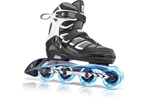 NYCTUS Inline Skates for Kids and Adults, Adjustable Inline Skates for Girls and Boys, Roller Skates for Women and Men with Full Light up Wheels