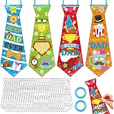 K1tpde 56PCS Father’s Day Crafts for Kids, Color Your Own Best DAD Tie Craft from Kids to Father, Happy Father's Day Coloring Crafts Bulk Gifts Hanging Ornament for Holiday School Classroom Activities