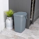 Addis 18 Litre Recycling Bin with Clip Lock Lid and Handle Light Grey view 2