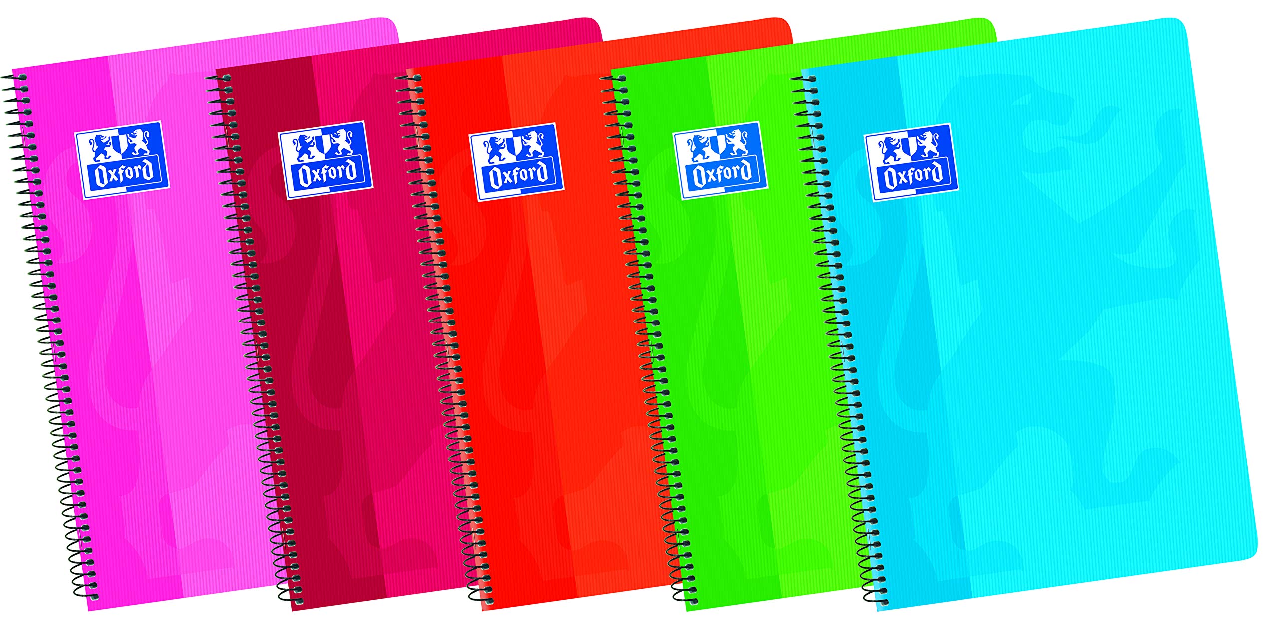 Oxford Classic A5 Notebook (15.5 x 21.5 cm), Soft Cover, 80 White Sheets, Pack of 5, Assorted Colours