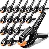 SZTCECDM 3.5 Inch Multipurpose Spring Clamps Set, 18 Pack Plastic Workholding Clamps for Woodworking, Balloon Arch Clips, Tarp &amp; Backdrop Holder; Heavy Duty, Non-Slip Grip(Orange)