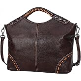 HESHE Leather Satchel Bags for Women Designer Crossbody Bag Tote Purses with Compartments Women’s Top Handle Handbags