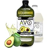 AVO ORGANIC AVOCADO Oil Frying, Baking, Non-stick Sautéing, Salads, Vinaigrette, Marinades, Pan Coating, General Cooking 64 Fl-oz (Half a Gallon), NO preservatives added, Naturally Processed