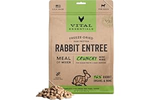 Vital Essentials Freeze-Dried Raw Dog Food, Rabbit Mini Nibs Entree, 14 oz
