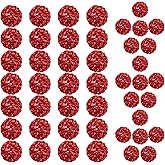 10mm Grade A Rhinestone Beads for Baseball Necklace-Round Disco Ball Beads Rhinestone Clay Bead for Earring Jewelry Making,Necklace Bracelet,DIY Craft Supplies(100 pcs Red)